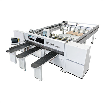 Máquina de dimensionamiento de tablero de sierra de panel de alimentación trasera