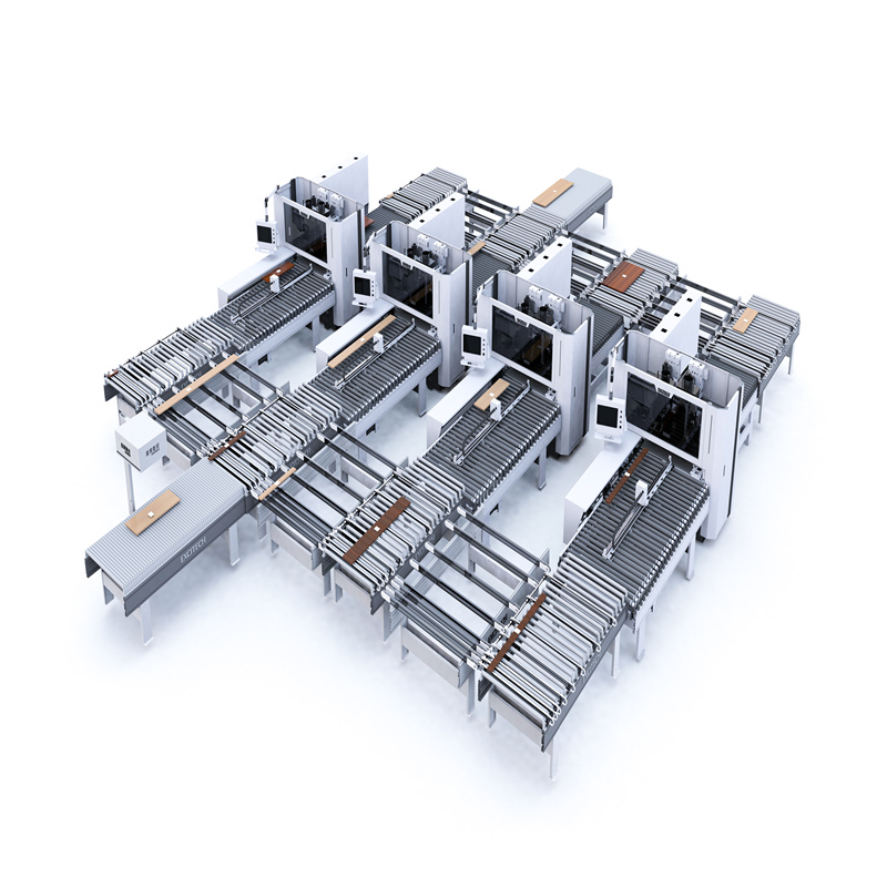 Línea de unidades de anidamiento CNC automatizadas para muebles de paneles de puertas